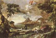 DUGHET, Gaspard, Landscape with St Augustine and the Mystery of the Trinity (mk08)
